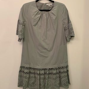 eyelet drop-waist dress Size Medium, Dusty Patina